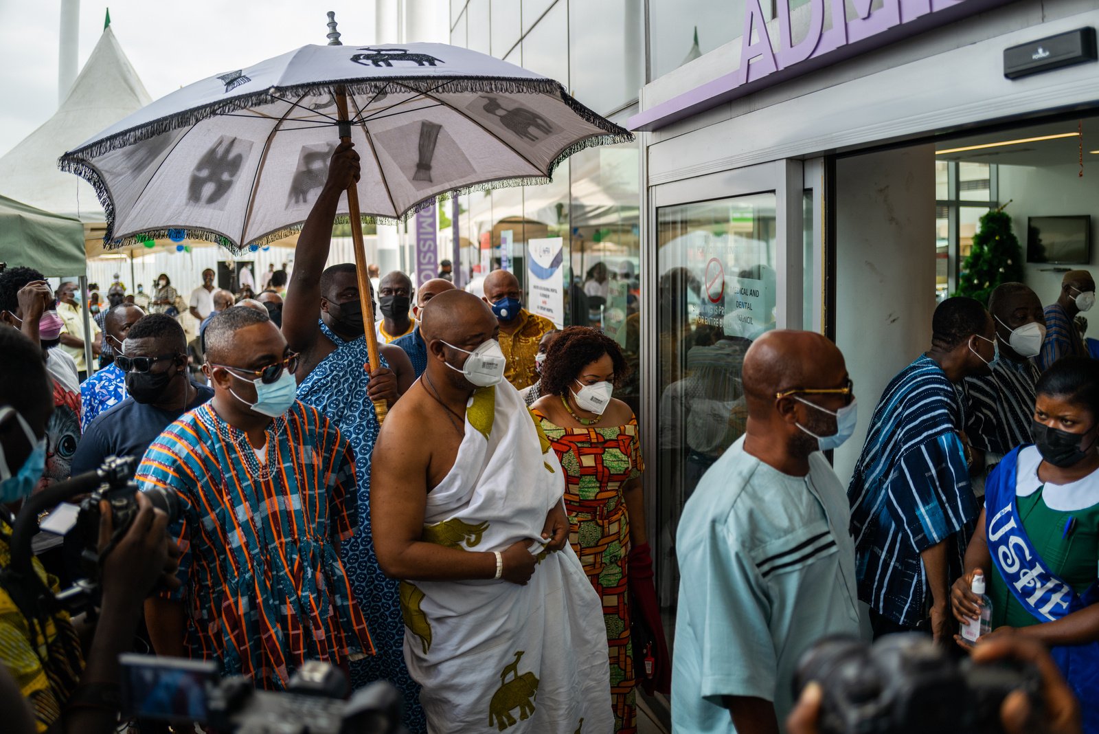 People line up to receive COVID-19 vaccine